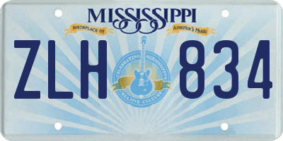 MS license plate ZLH834