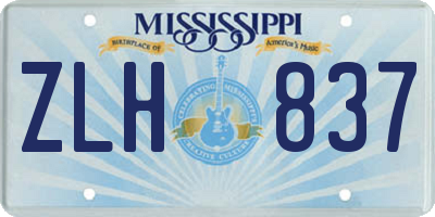 MS license plate ZLH837