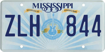 MS license plate ZLH844