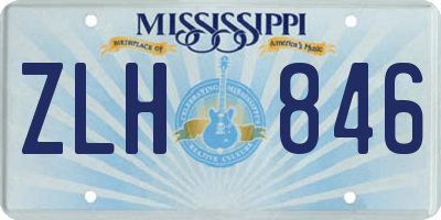 MS license plate ZLH846
