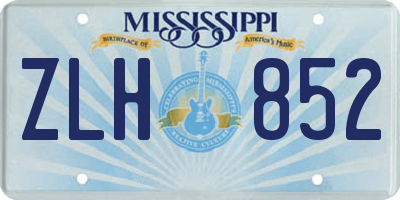 MS license plate ZLH852
