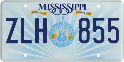 MS license plate ZLH855
