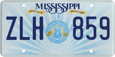 MS license plate ZLH859
