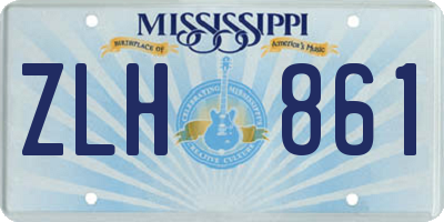 MS license plate ZLH861