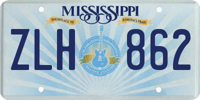 MS license plate ZLH862
