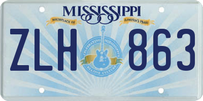 MS license plate ZLH863