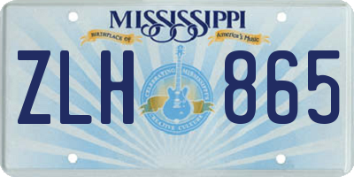 MS license plate ZLH865