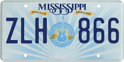 MS license plate ZLH866