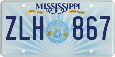 MS license plate ZLH867