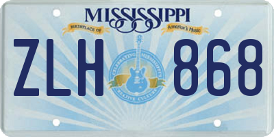 MS license plate ZLH868