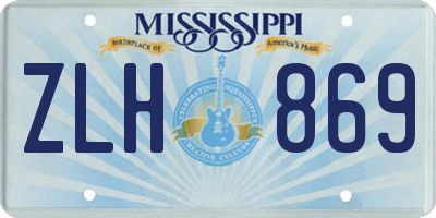MS license plate ZLH869