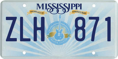 MS license plate ZLH871