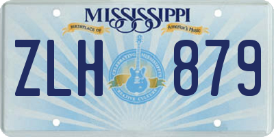 MS license plate ZLH879