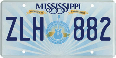 MS license plate ZLH882
