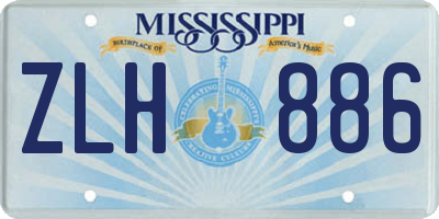 MS license plate ZLH886