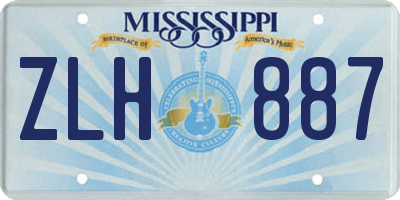 MS license plate ZLH887