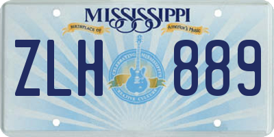 MS license plate ZLH889