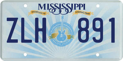 MS license plate ZLH891
