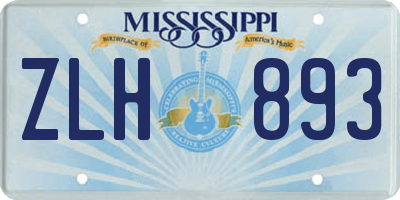 MS license plate ZLH893