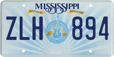 MS license plate ZLH894