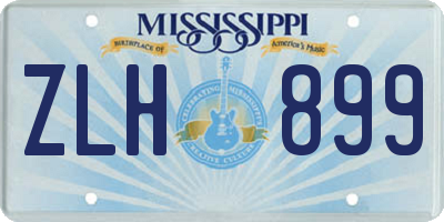 MS license plate ZLH899