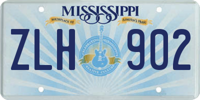 MS license plate ZLH902