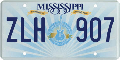 MS license plate ZLH907