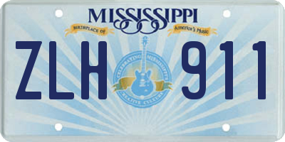 MS license plate ZLH911