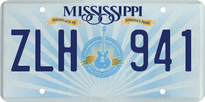 MS license plate ZLH941