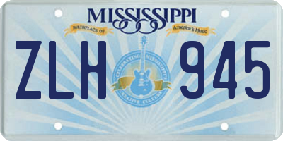 MS license plate ZLH945