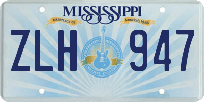 MS license plate ZLH947