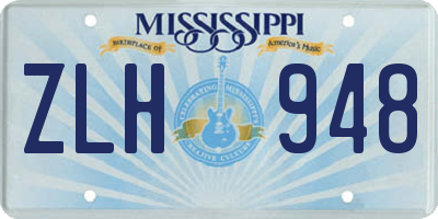 MS license plate ZLH948