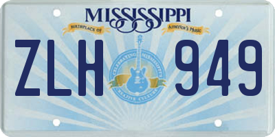 MS license plate ZLH949