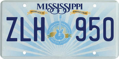 MS license plate ZLH950