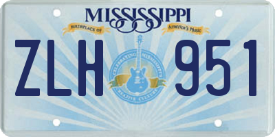 MS license plate ZLH951