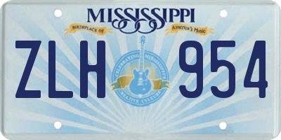 MS license plate ZLH954