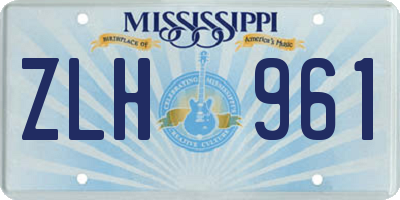 MS license plate ZLH961