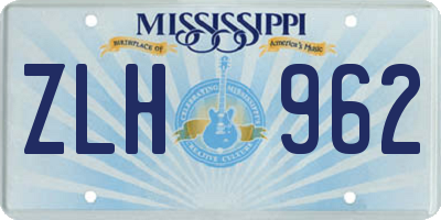 MS license plate ZLH962