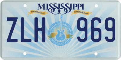 MS license plate ZLH969