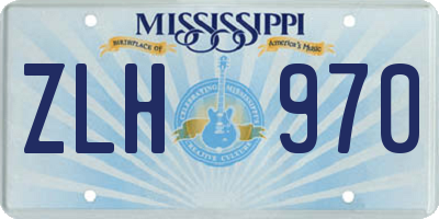 MS license plate ZLH970