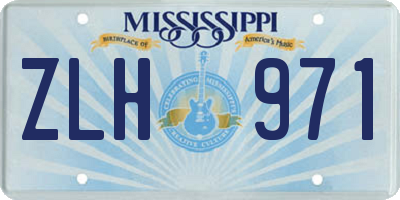 MS license plate ZLH971