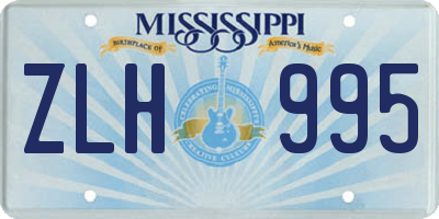 MS license plate ZLH995