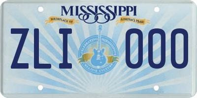 MS license plate ZLI000