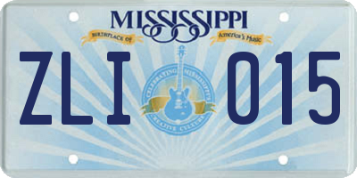 MS license plate ZLI015