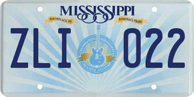 MS license plate ZLI022