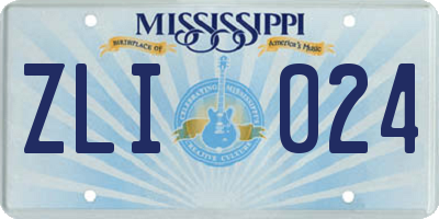 MS license plate ZLI024