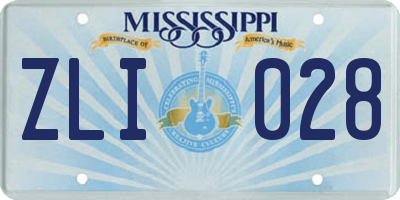 MS license plate ZLI028