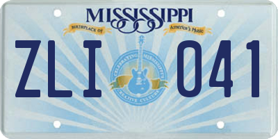 MS license plate ZLI041