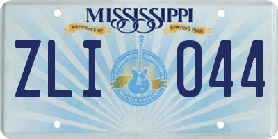 MS license plate ZLI044