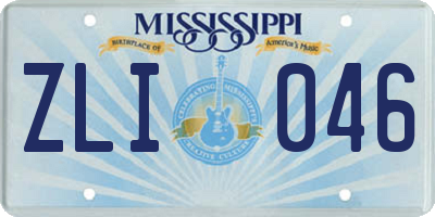 MS license plate ZLI046